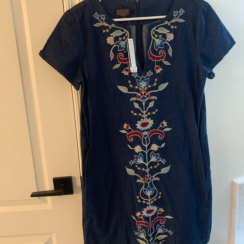 Pendleton embroidered denim dress